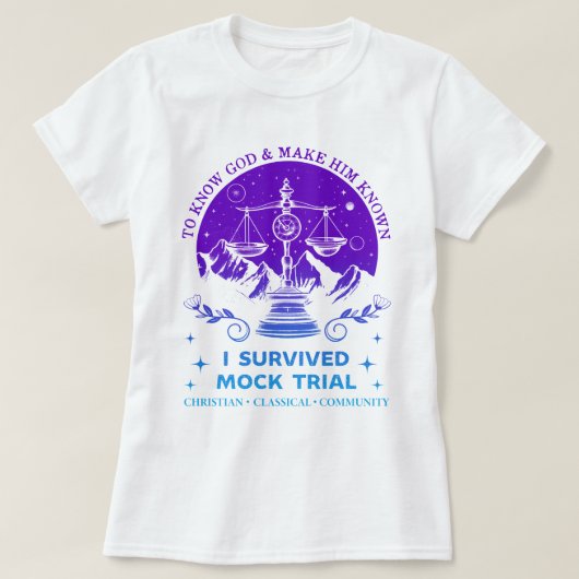 神を知り、彼を知らせるホームスクールCCの教師 Tシャツ (デザイン正面)