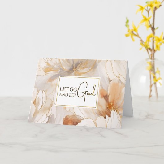 神を解放するキリスト教の感動的引用文 カード (黄色い花)