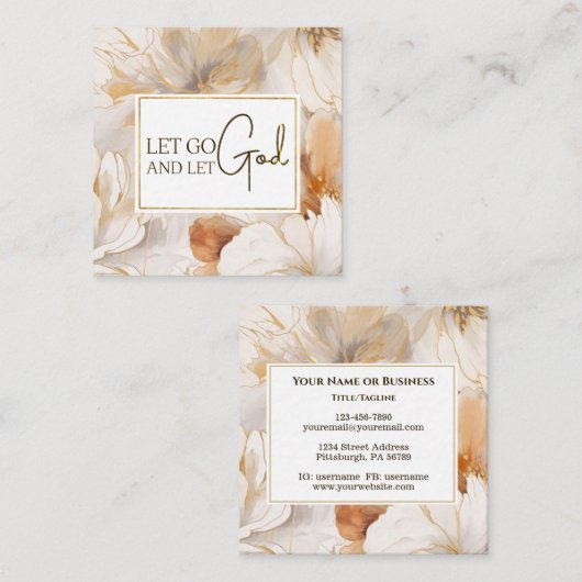 神を解放するキリスト教の感動的引用文 スクエア名刺 (正面/裏面)
