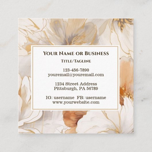 神を解放するキリスト教の感動的引用文 スクエア名刺 (裏面)