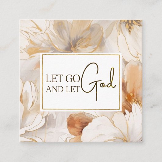 神を解放するキリスト教の感動的引用文 スクエア名刺 (正面)