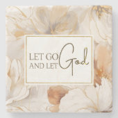 神を解放するキリスト教の感動的引用文 ストーンコースター (正面)