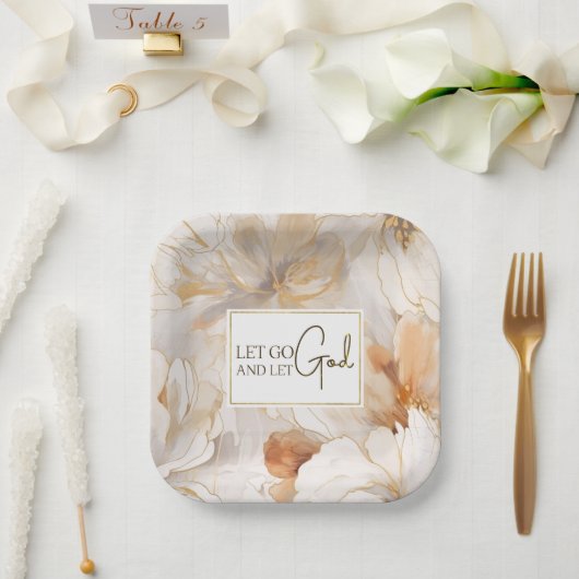 神を解放するキリスト教の感動的引用文 ペーパープレート (ウェディング)