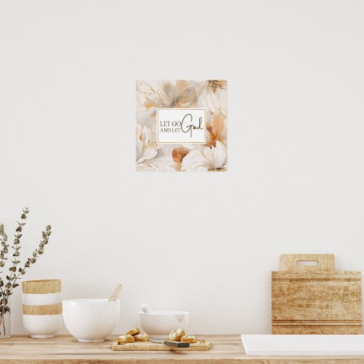 神を解放するキリスト教の感動的引用文 ポスター (キッチン)