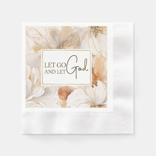 神を解放するキリスト教の感動的引用文 縁ありカクテルナプキン (正面)