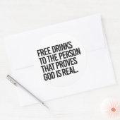 神を証明する者への自由な飲み物実在 ラウンドシール (封筒)