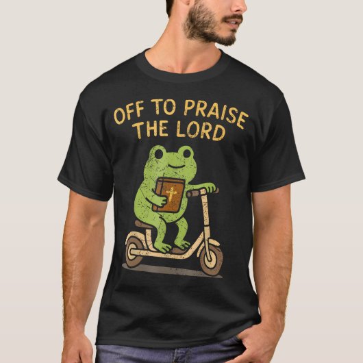 神を賛美するカエル Tシャツ (正面)