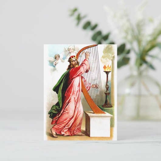 神を賛美するダビデのポストカード ポストカード (スタンド正面)