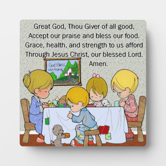 神を賛美せよ、すべての祝福の源たる神を、すべての良いものを与えてくださる偉大な神よ、私たちの賛美を受 フォトプラーク (正面)