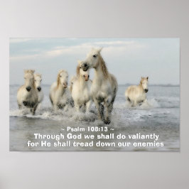 神を通して勇敢に詩篇108:13を行う ポスター