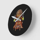 神アステカマナグア ラウンド壁時計 (傾斜)