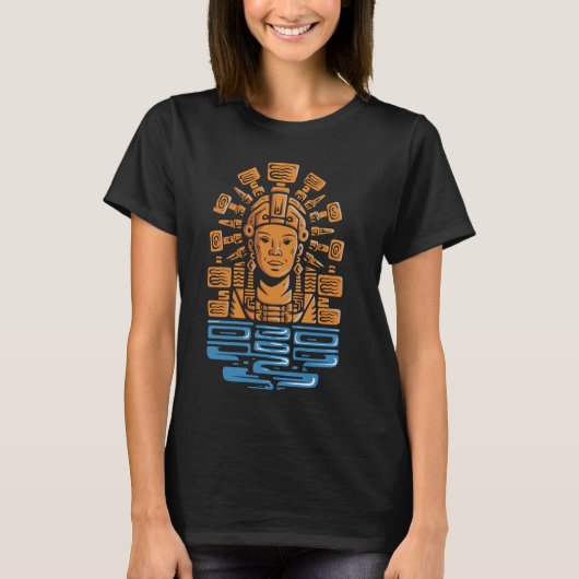 神アステカ神神話の古代の神チャルアステカキウッリ Tシャツ (正面)