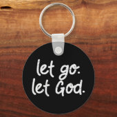 神イエスの信仰を神に任せて行く引用文宗教的なキリスト キーホルダー (正面)