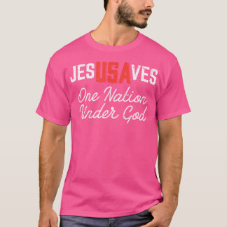 神イエス救クリスティの下のイエスUsa One Nation Tシャツ