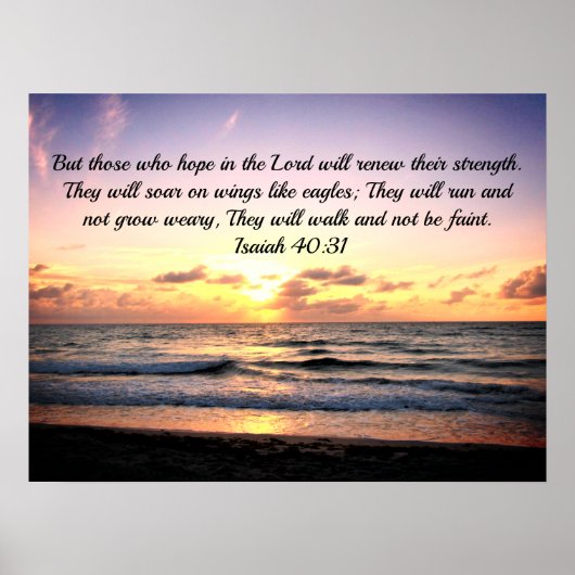 神イザヤ書40:31節で私たちの力を更新しなさい。 ポスター (正面)