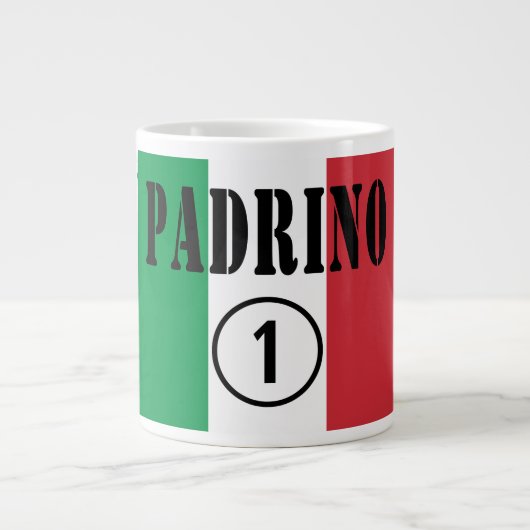 神イタリアン父： Padrino Numero Uno ジャンボコーヒーマグカップ (正面)