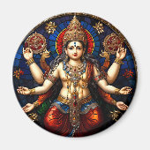 神インディアン神と女神イラストレーション マグネット (正面)