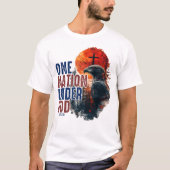 神イーグル十字架の下の一つの国 Tシャツ (正面)