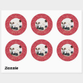 神エレガントに赤い栄光のクリスマス写真 ラウンドシール (シート)