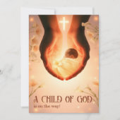 神エレガントキリスト教の赤ちゃんシャワーの子 招待状 (正面)