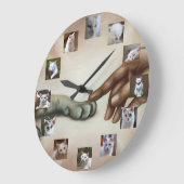 神カスタムが12年の猫を創造子猫あなたの写真 ラージ壁時計 (傾斜)