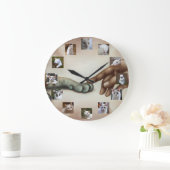 神カスタムが12年の猫を創造子猫あなたの写真 ラージ壁時計 (ホーム)