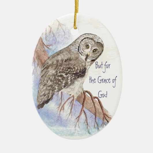 神カスタムの恩寵のために日付された引用文 セラミックオーナメント (正面)