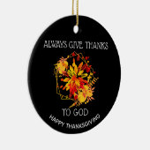 神カスタムの感謝祭に必ず与え感謝していの セラミックオーナメント (右)