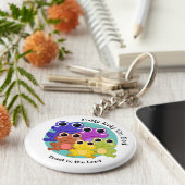 神カスタムクリスチャンに完全に頼るカエル キーホルダー (側面)