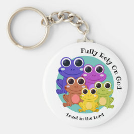 神カスタムクリスチャンに完全に頼るカエル キーホルダー