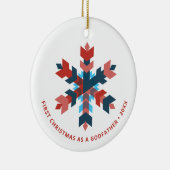 神カスタム父の雪片としての初めてのクリスマス セラミックオーナメント (右)