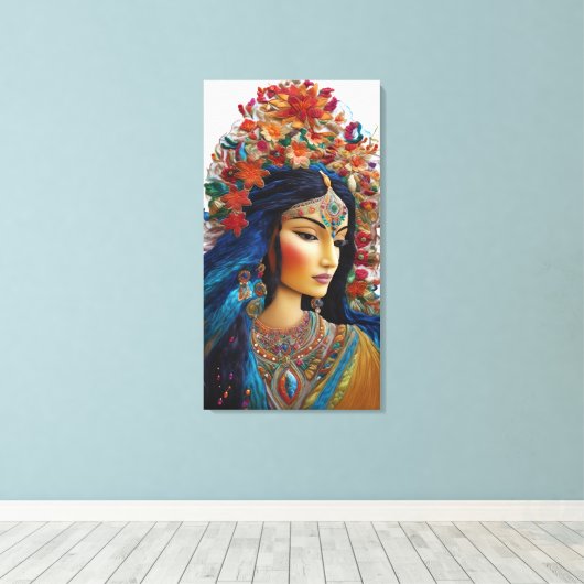 神カラフルのフェミニンアートワーク キャンバスプリント (インサイチュ (ウッドフロア))