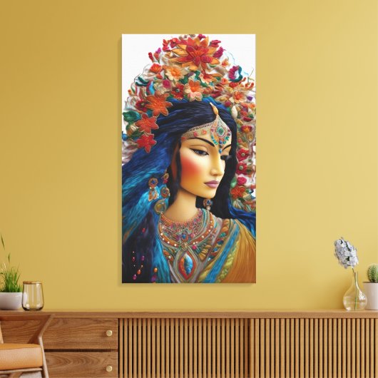 神カラフルのフェミニンアートワーク キャンバスプリント (インサイチュ (リビング))