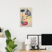 神クリシュナと彼の死の愛ラダ ポスター (ホームオフィス)