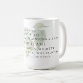 神クリスチャンの名前を葉で覆う コーヒーマグカップ (正面右)