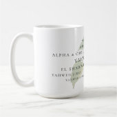 神クリスチャンの名前を葉で覆う コーヒーマグカップ (左)