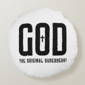 神ザオリジナルスーパーヒーロービブリッククロス ラウンドクッション (裏面)