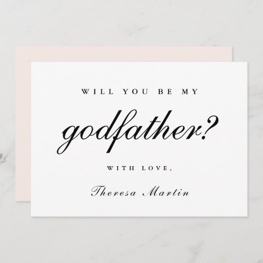 神シンプル父の申エレガントし込みピンク 招待状 (正面/裏面)