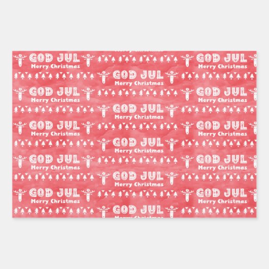 神ジュルスウェーデ伝統的ンクリスマス ラッピングペーパーシート (正面3)