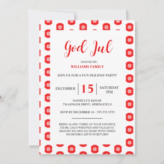 神ジュルメリークリスマスパーティーパターン招待状 シーズンカード (正面)