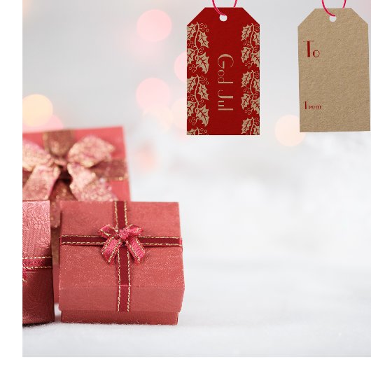 神ジュル白い穴が赤い –  ギフトタグ