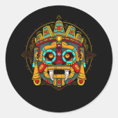 神トラロアステカクマヤ神話の神メキシコの彼女 ラウンドシール (正面)