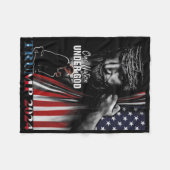 神トランプの下の1つの国2024神アメリカ国旗 フリースブランケット (正面(横))