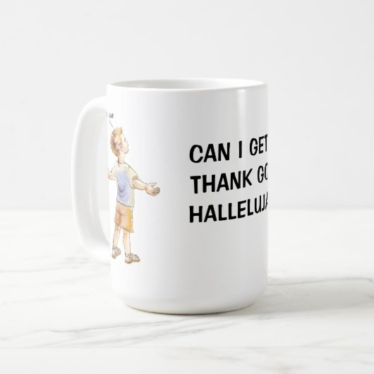 神ハ感謝していルエルジャマグ コーヒーマグカップ (正面左)