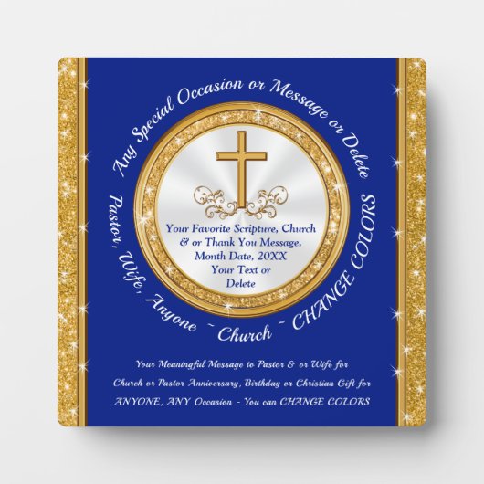 神パーソナライズされたに対する宗教的な賜物 フォトプラーク (正面)