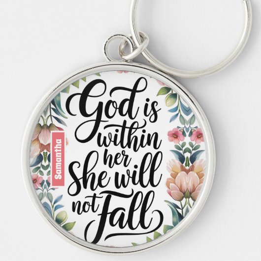 神パーソナライズされたは彼女のクリスチャンの女の中にある キーホルダー (正面)