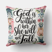 神パーソナライズされたは彼女のクリスチャンの女の中にある クッション (裏面)