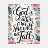 神パーソナライズされたは彼女のクリスチャンの女の中にある フリースブランケット (正面)