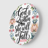 神パーソナライズされたは彼女のクリスチャンの女の中にある ラージ壁時計 (傾斜)