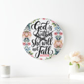 神パーソナライズされたは彼女のクリスチャンの女の中にある ラージ壁時計 (ホーム)